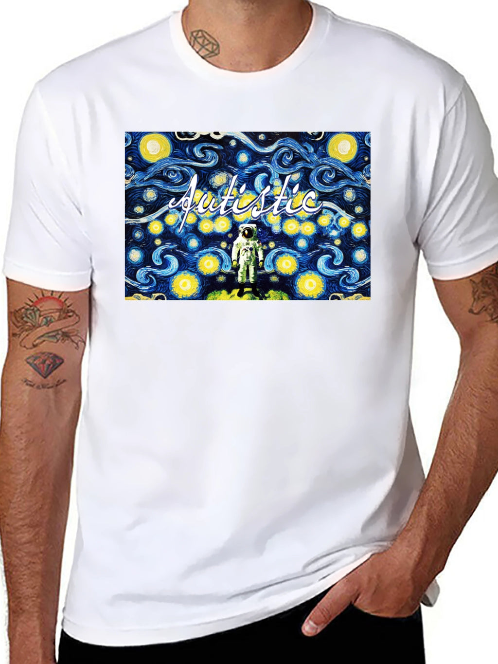 Autistic Astronaut Starry Night T-Shirt