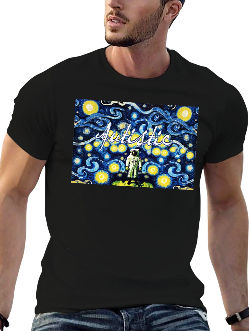 Autistic Astronaut Starry Night T-Shirt