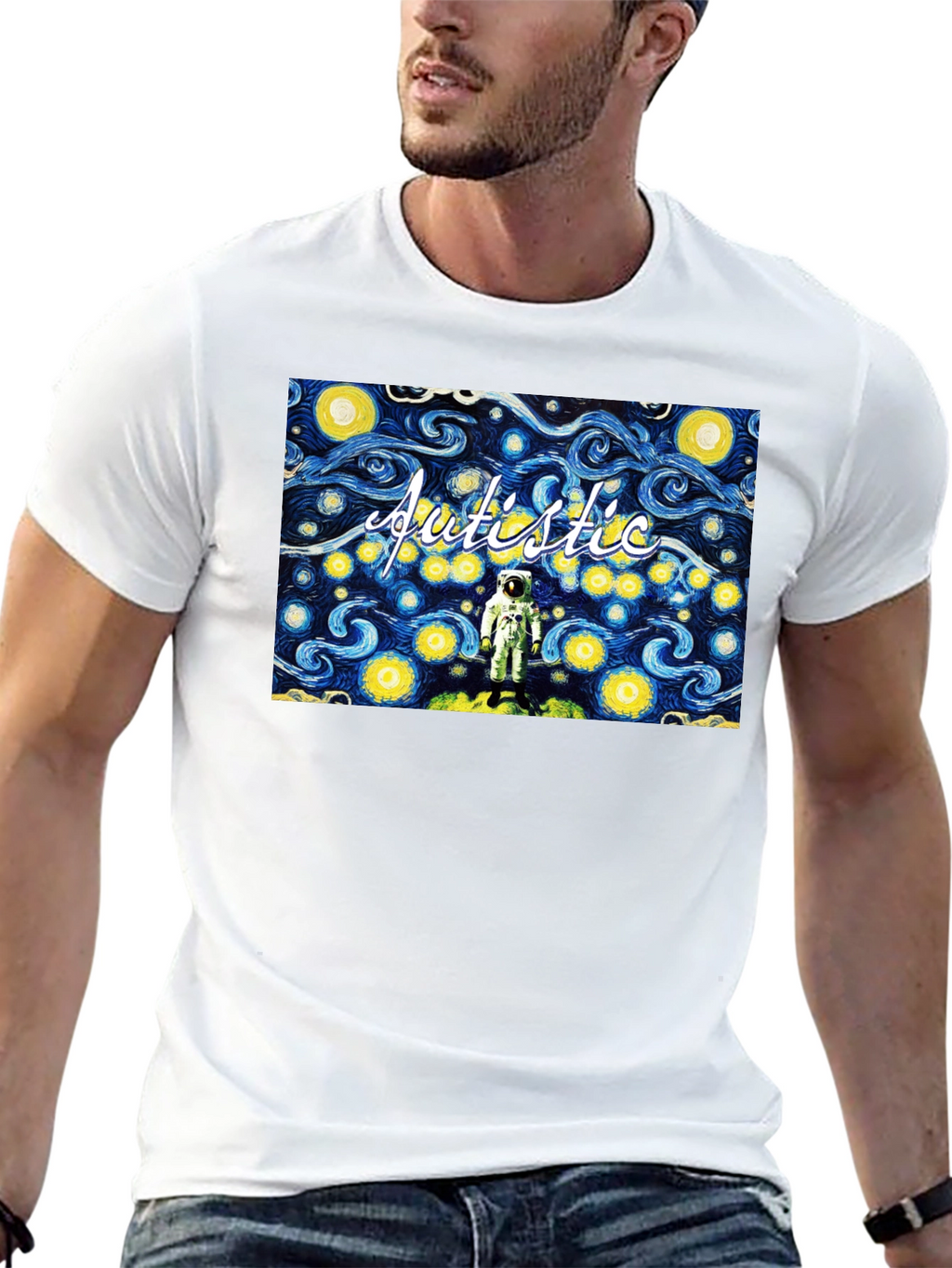 Autistic Astronaut Starry Night T-Shirt