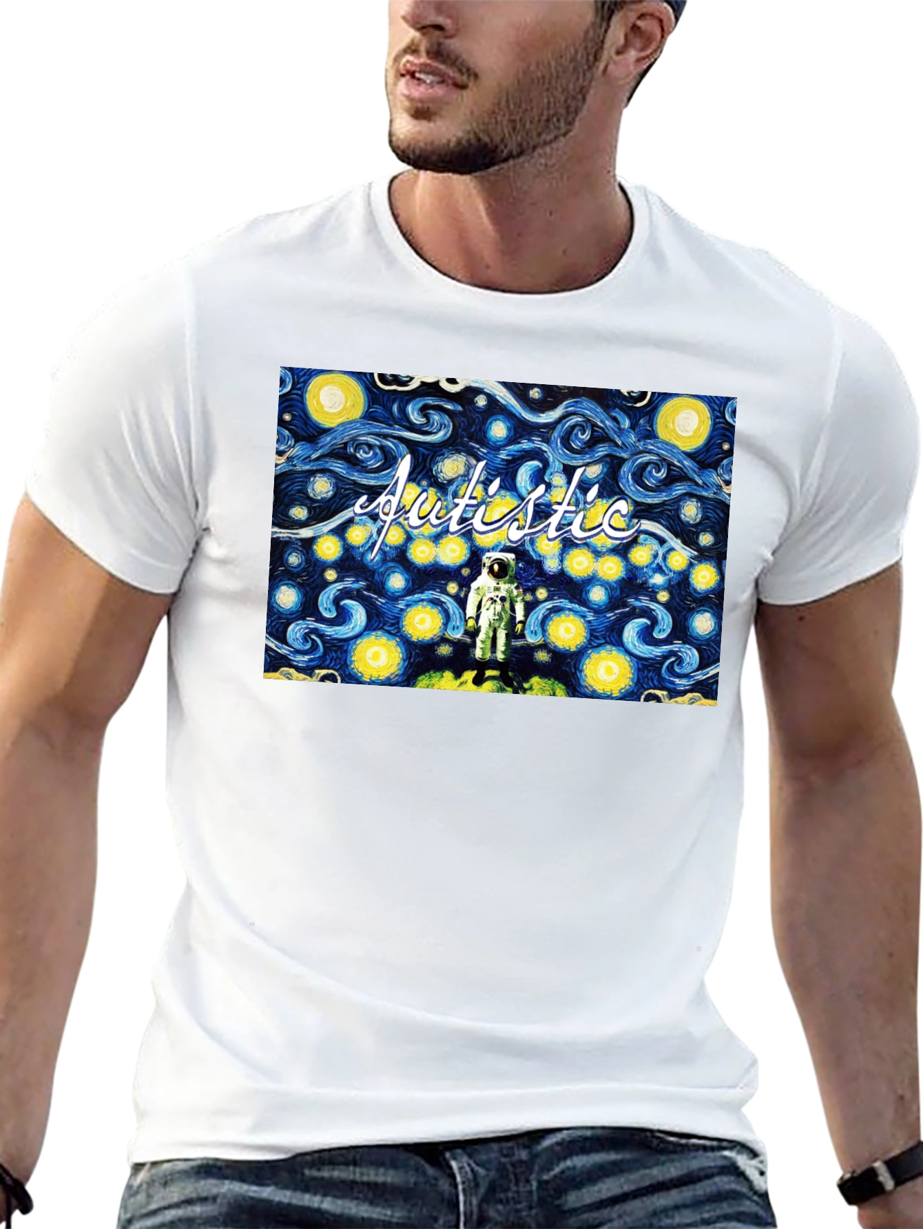 Autistic Astronaut Starry Night T-Shirt