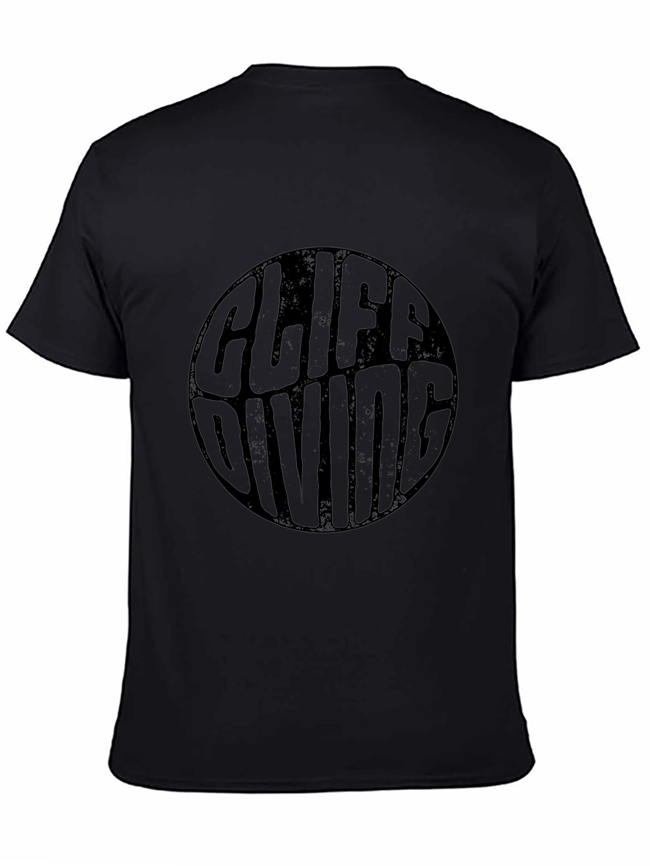 Cliff Diving Graphic Tee - Black Cotton T-Shirt