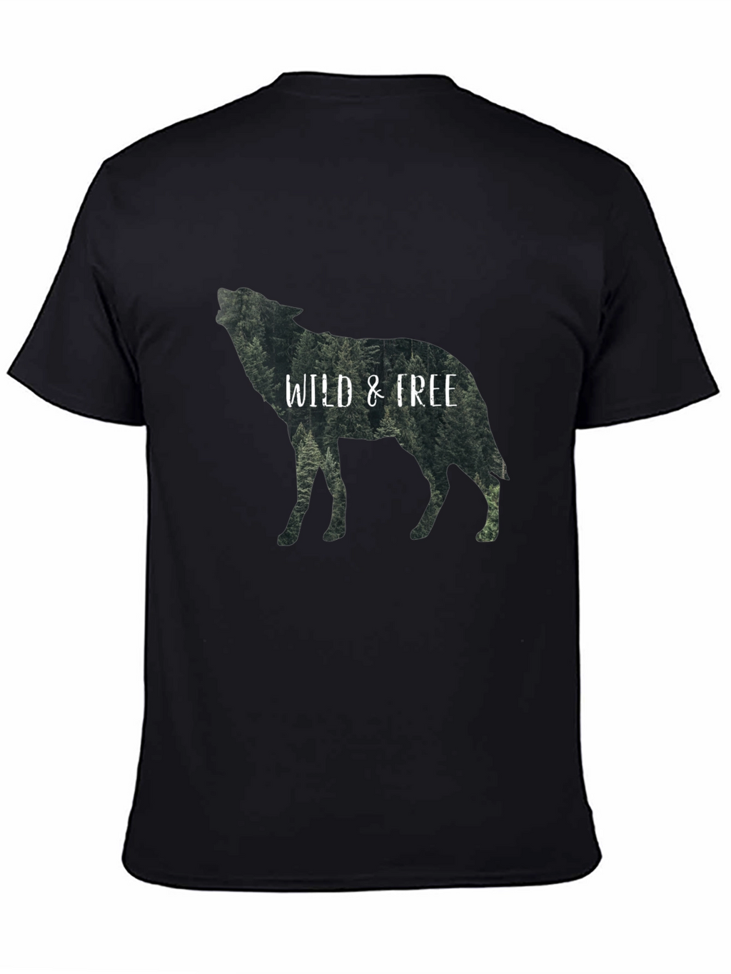 Wild & Free Wolf Graphic Black T-Shirt