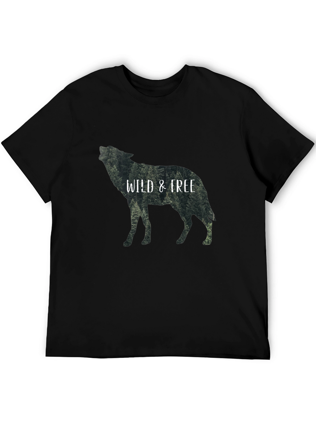 Wild & Free Wolf Graphic Black T-Shirt