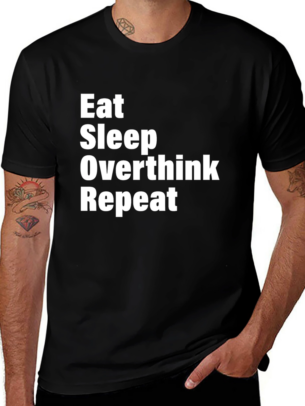 Eat Sleep Overthink Repeat Graphic Tee