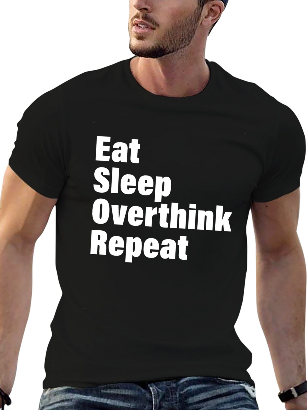 Eat Sleep Overthink Repeat Graphic Tee