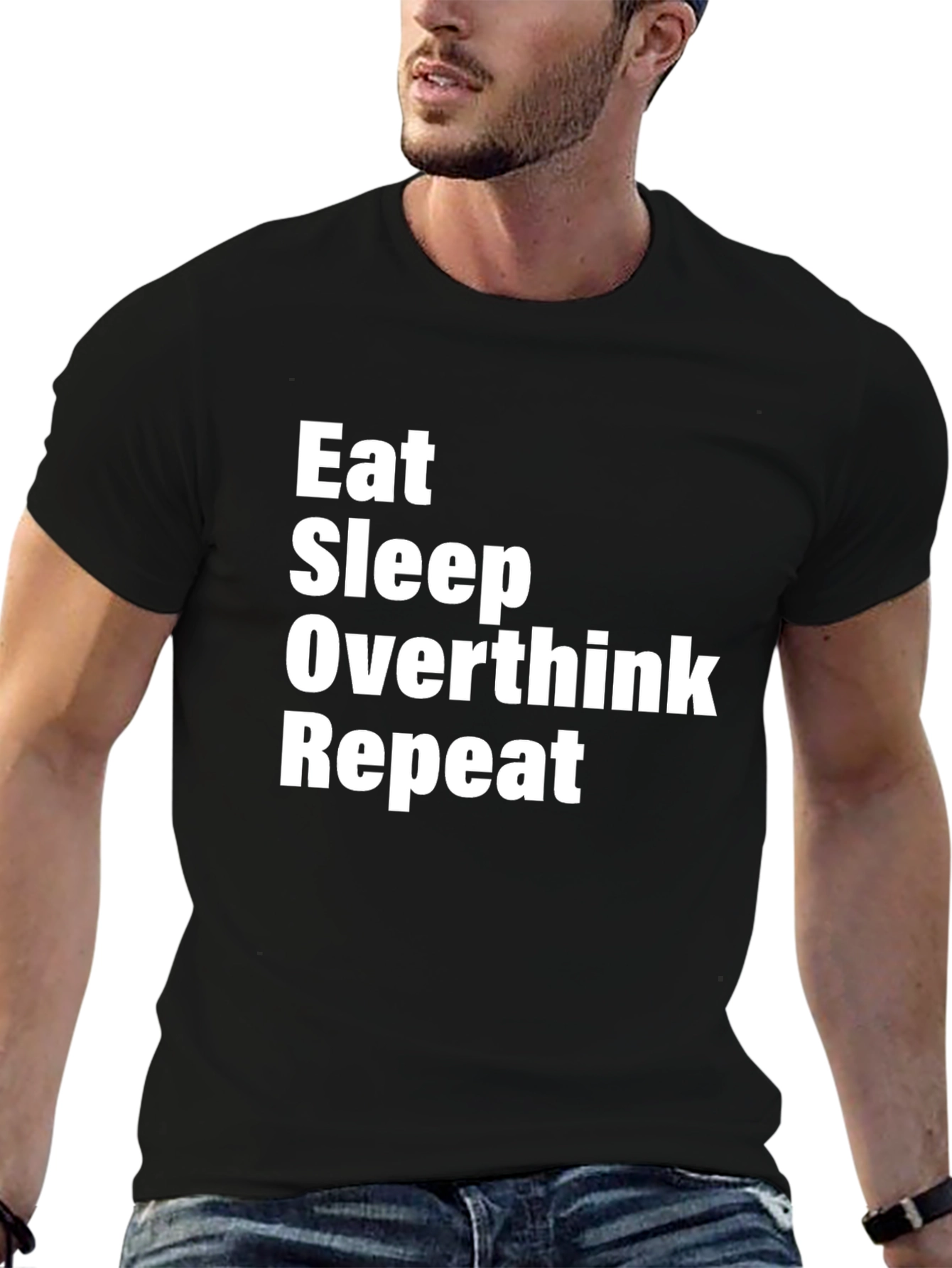 Eat Sleep Overthink Repeat Graphic Tee
