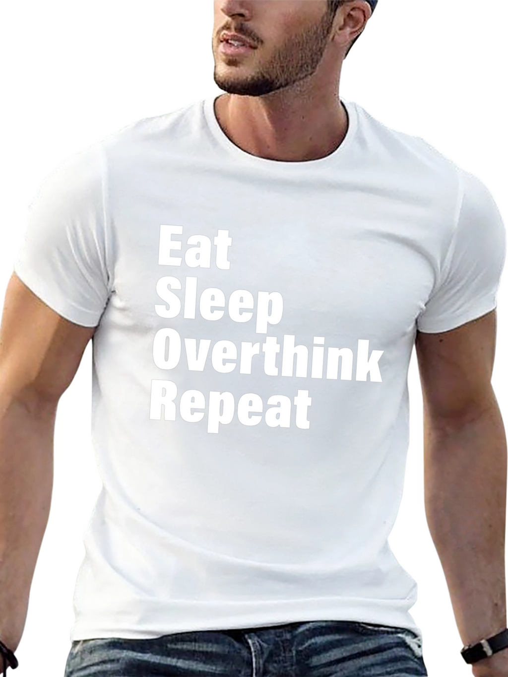 Eat Sleep Overthink Repeat Graphic Tee