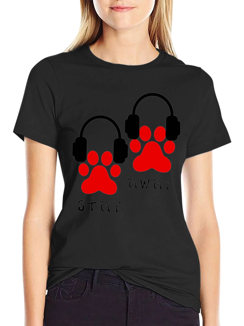 Stay Away Paw Print Graphic Tee