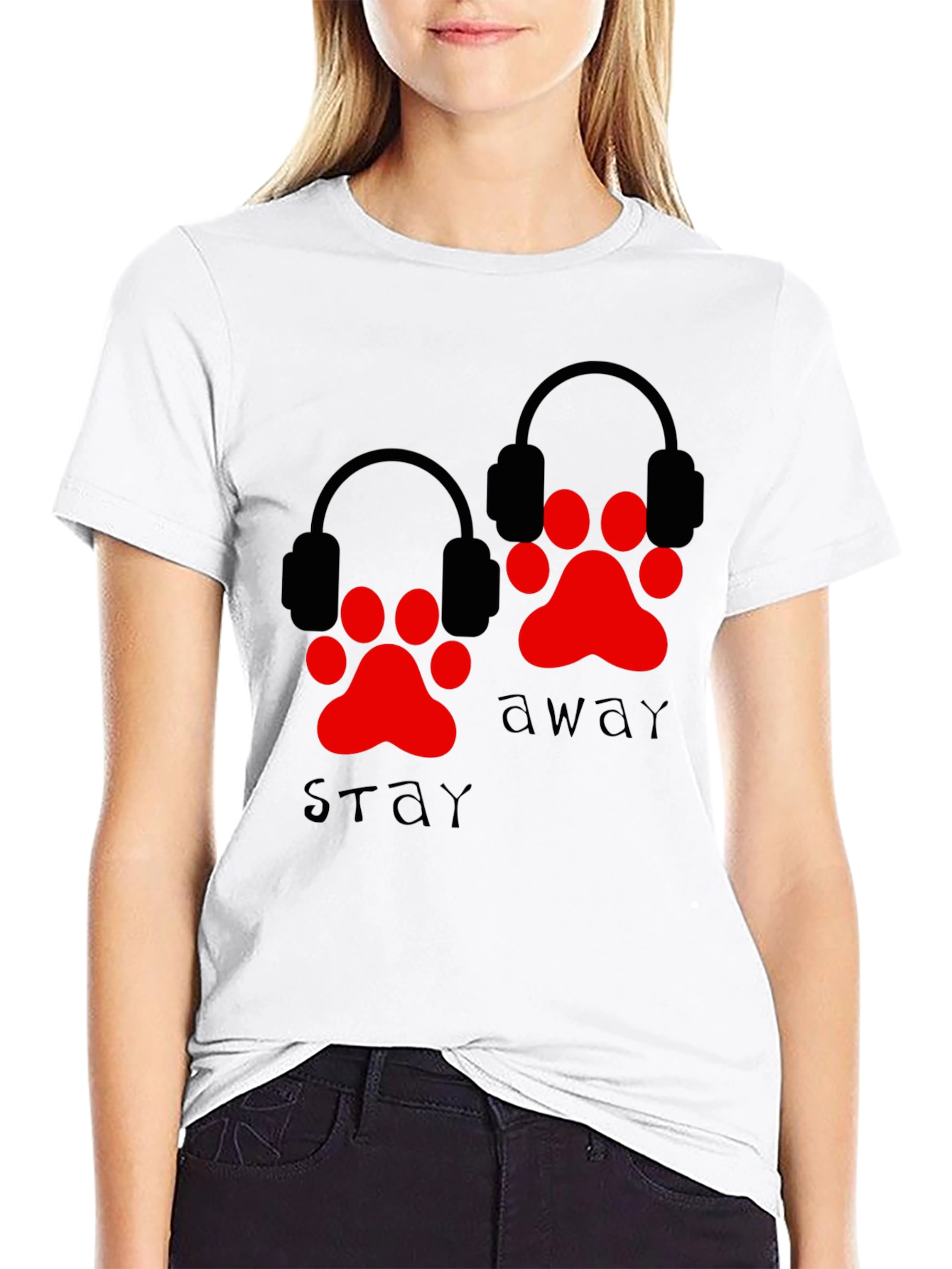 Stay Away Paw Print Graphic Tee