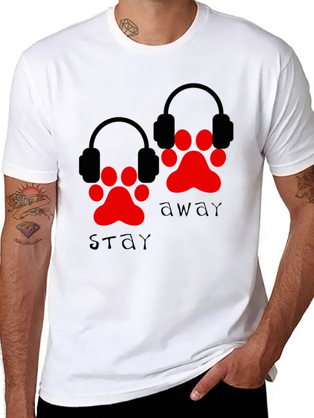 Stay Away Paw Print Graphic Tee