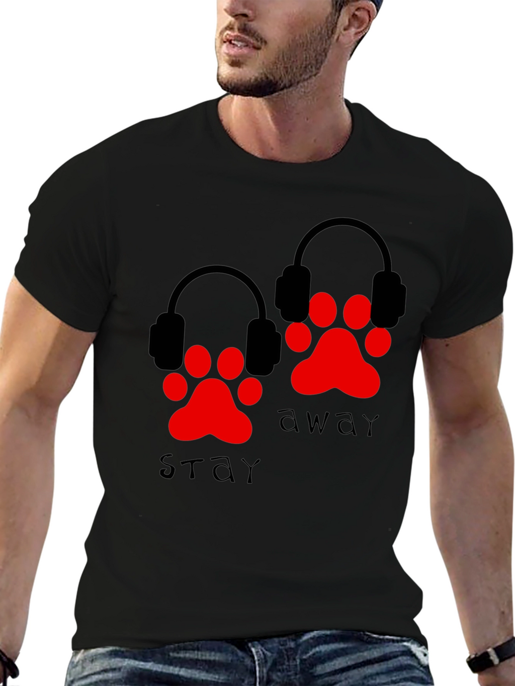 Stay Away Paw Print Graphic Tee