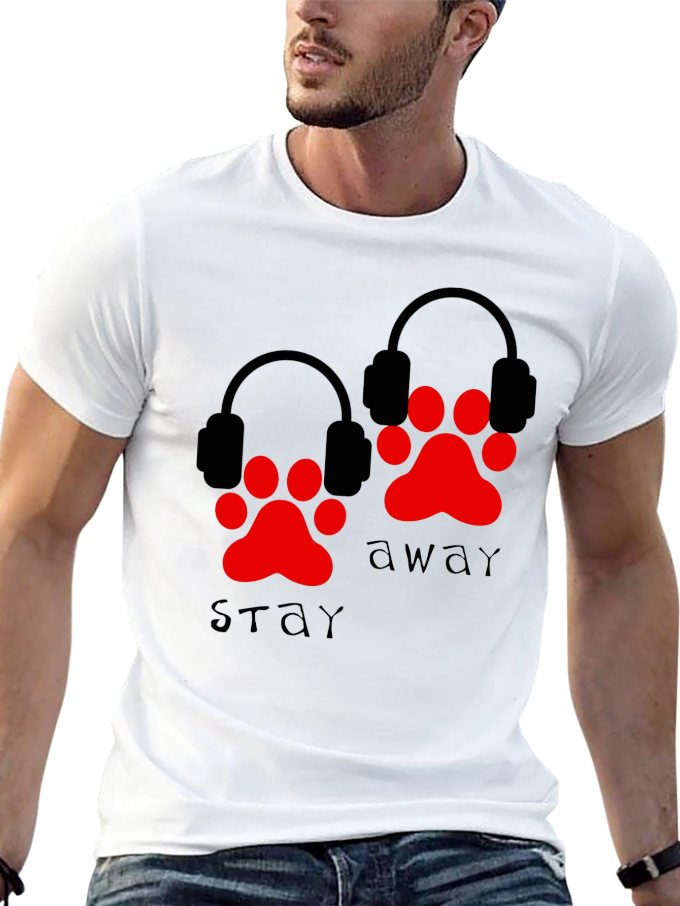 Stay Away Paw Print Graphic Tee