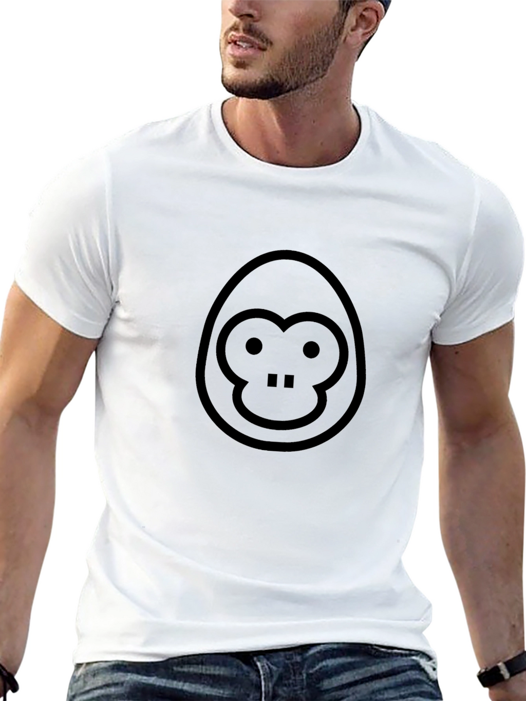 Graphic Monkey Tee - Black Cotton T-Shirt