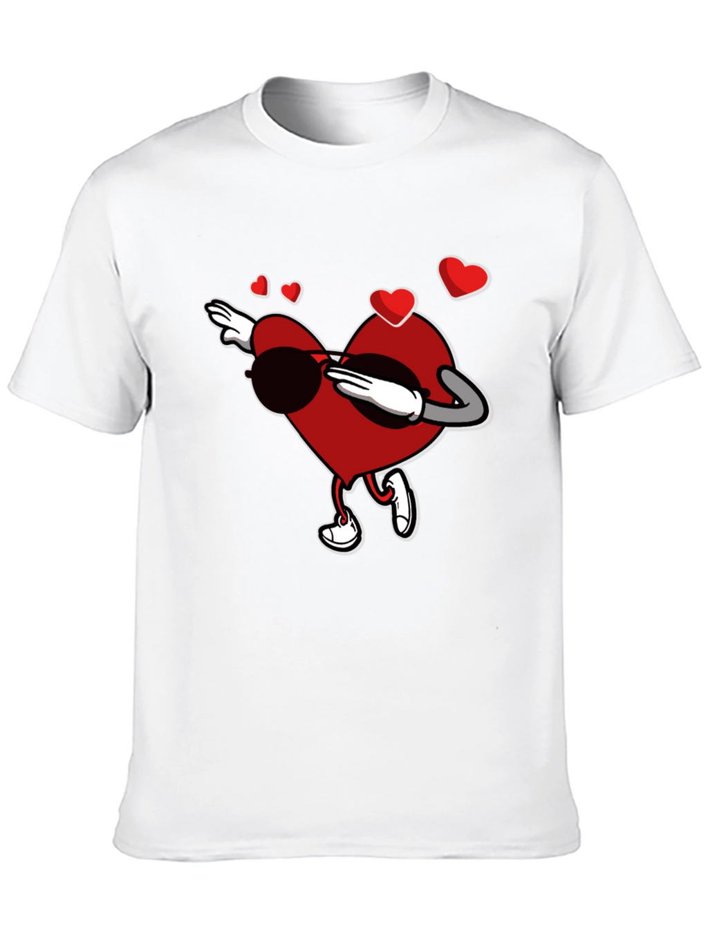 Dabbing Heart Valentines Day Graphic T-Shirt