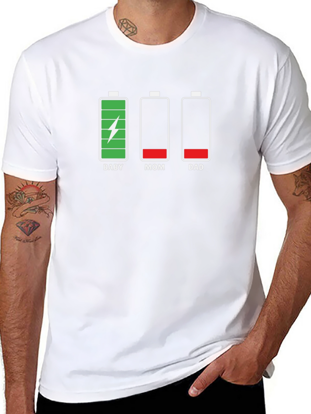 Funny Family Battery Level Black T-Shirt
