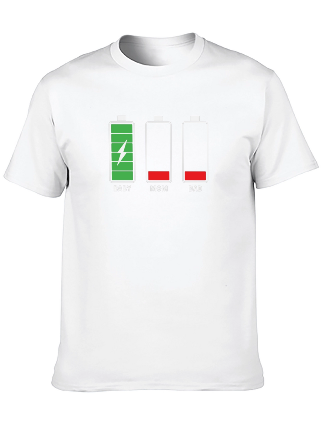 Funny Family Battery Level Black T-Shirt