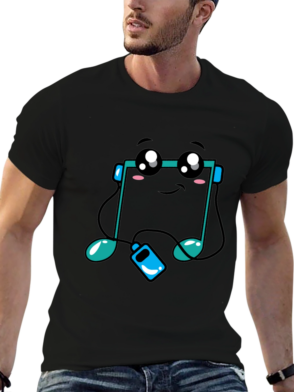 Cute Music Note T-Shirt - Black Graphic Tee