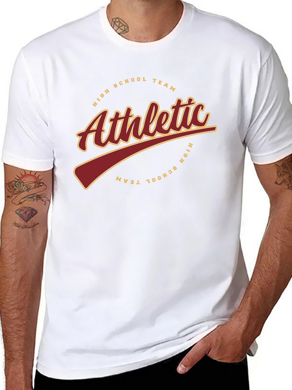 Athletic High School Team Black T-Shirt