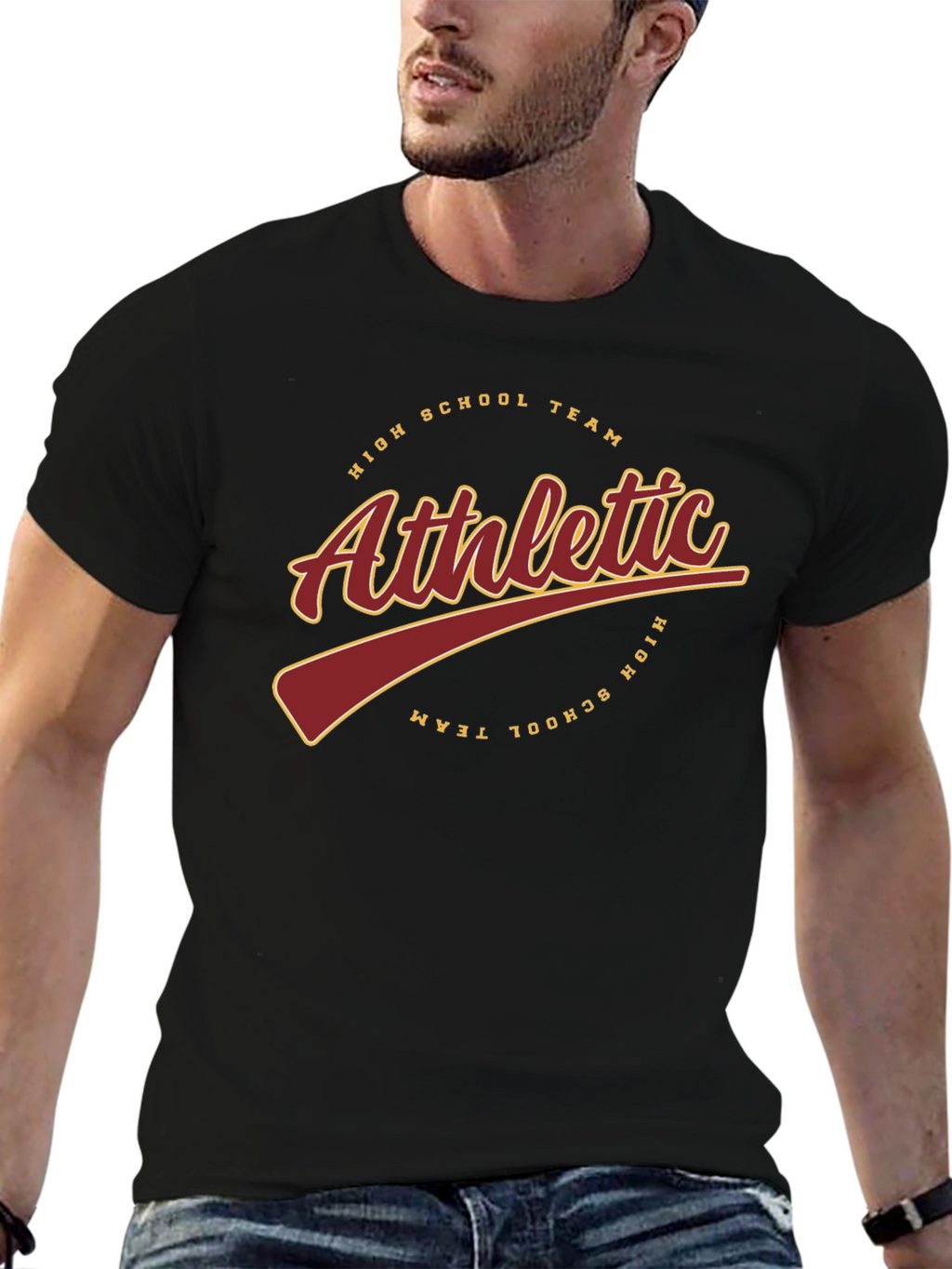 Athletic High School Team Black T-Shirt