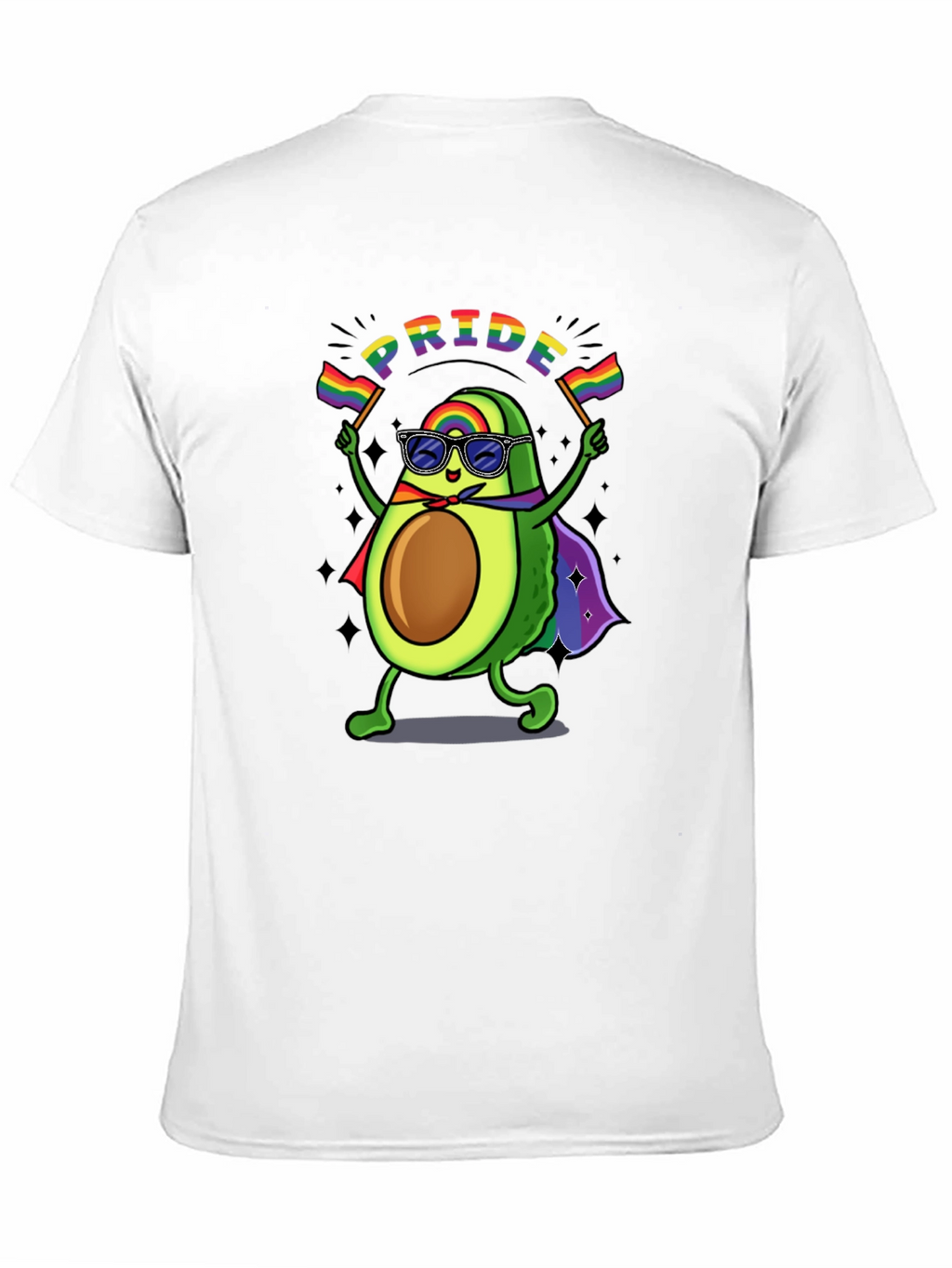 Pride Avocado T-Shirt - Black Crew Neck Cotton Tee