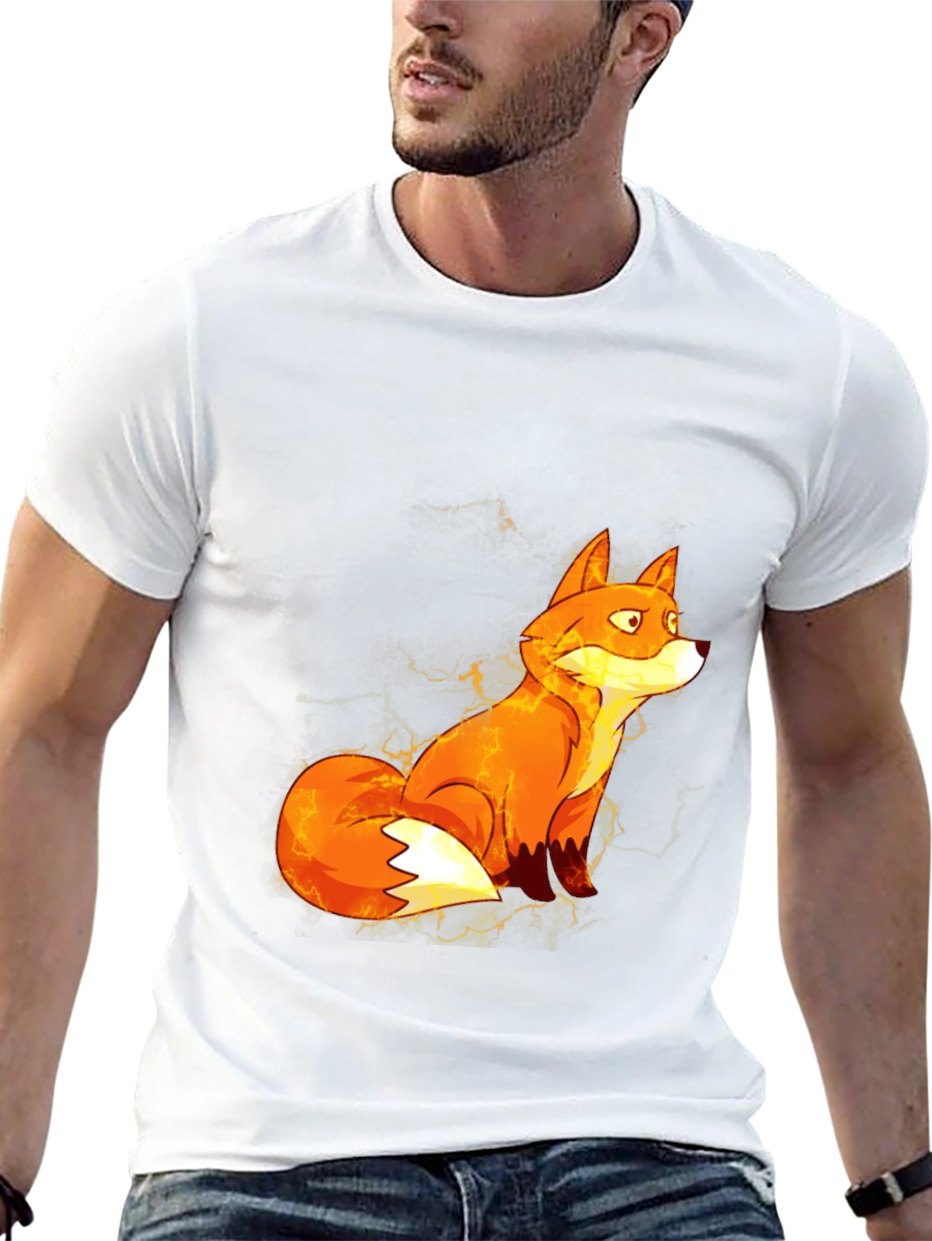 Fiery Fox Graphic Tee - Bold Animal Print