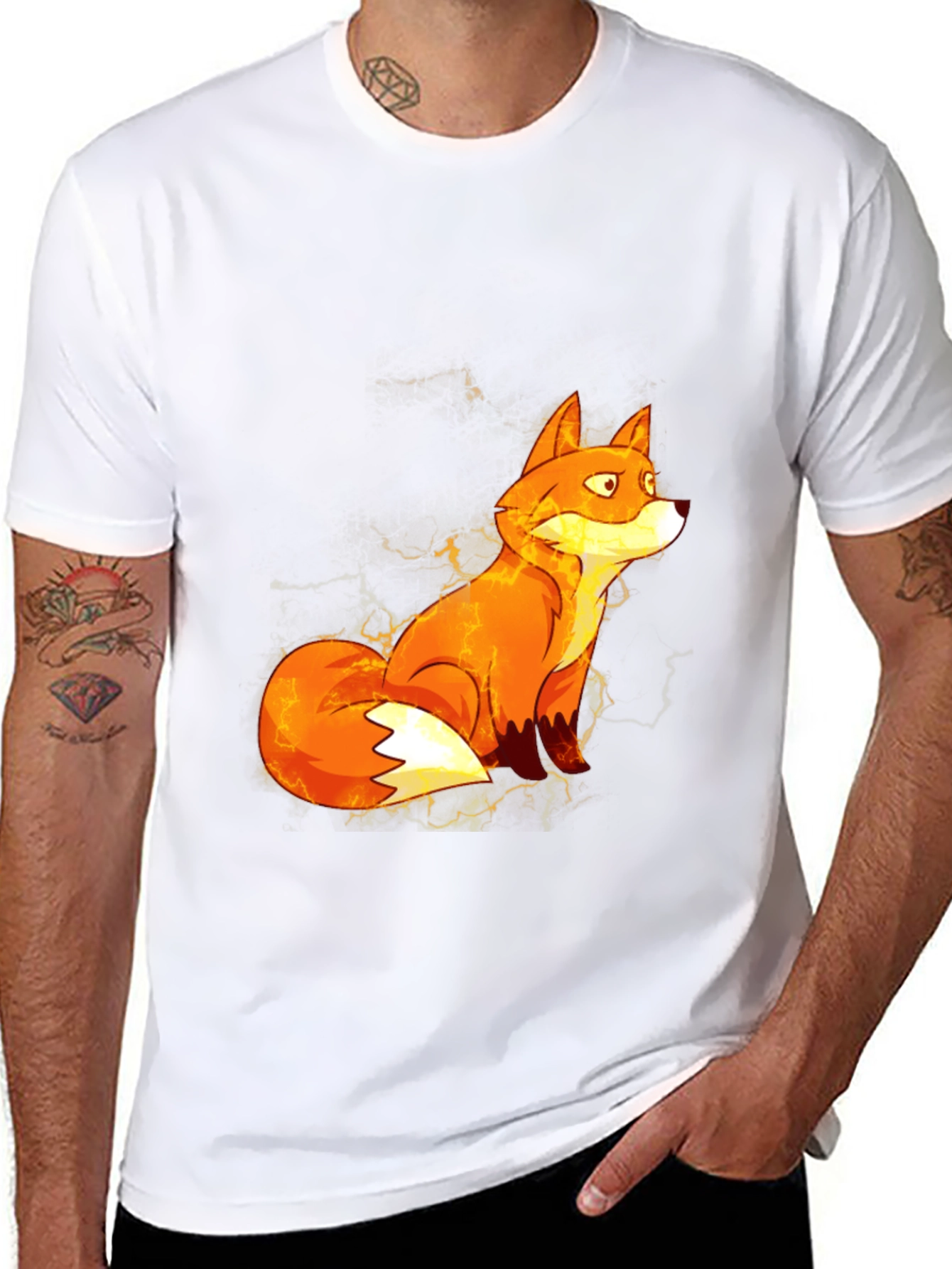 Fiery Fox Graphic Tee - Bold Animal Print