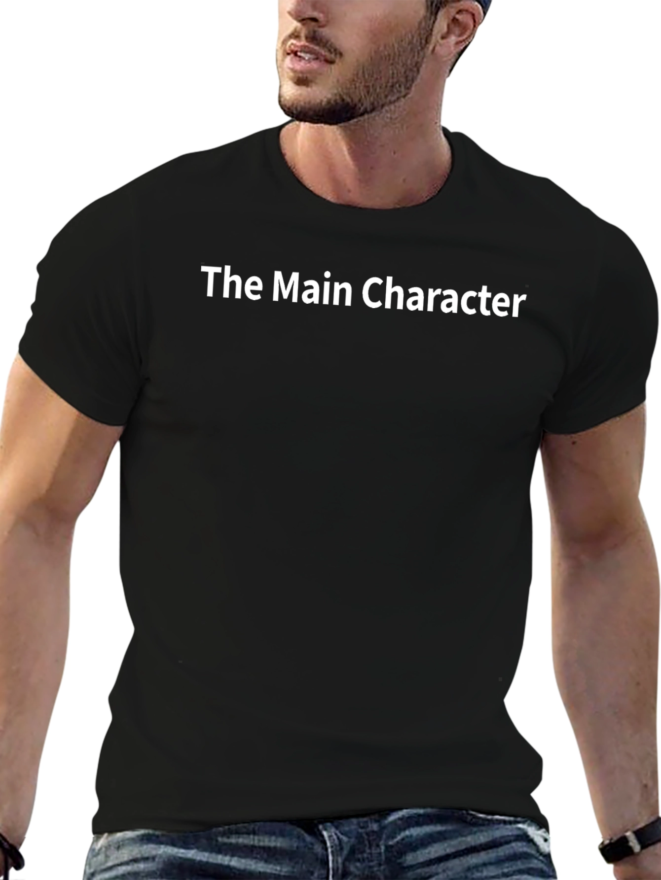 The Main Character Black Graphic Tee Shirt