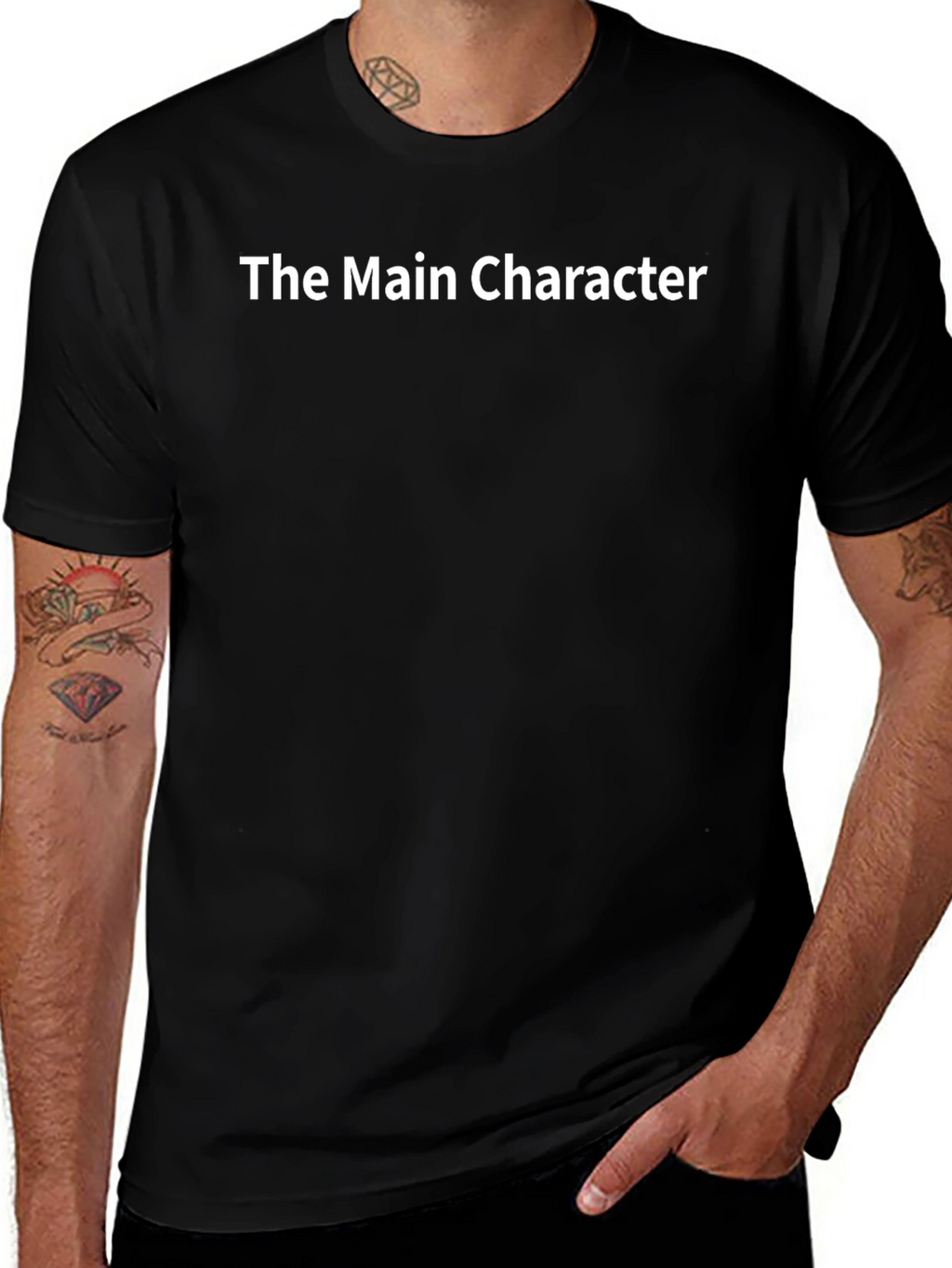 The Main Character Black Graphic Tee Shirt