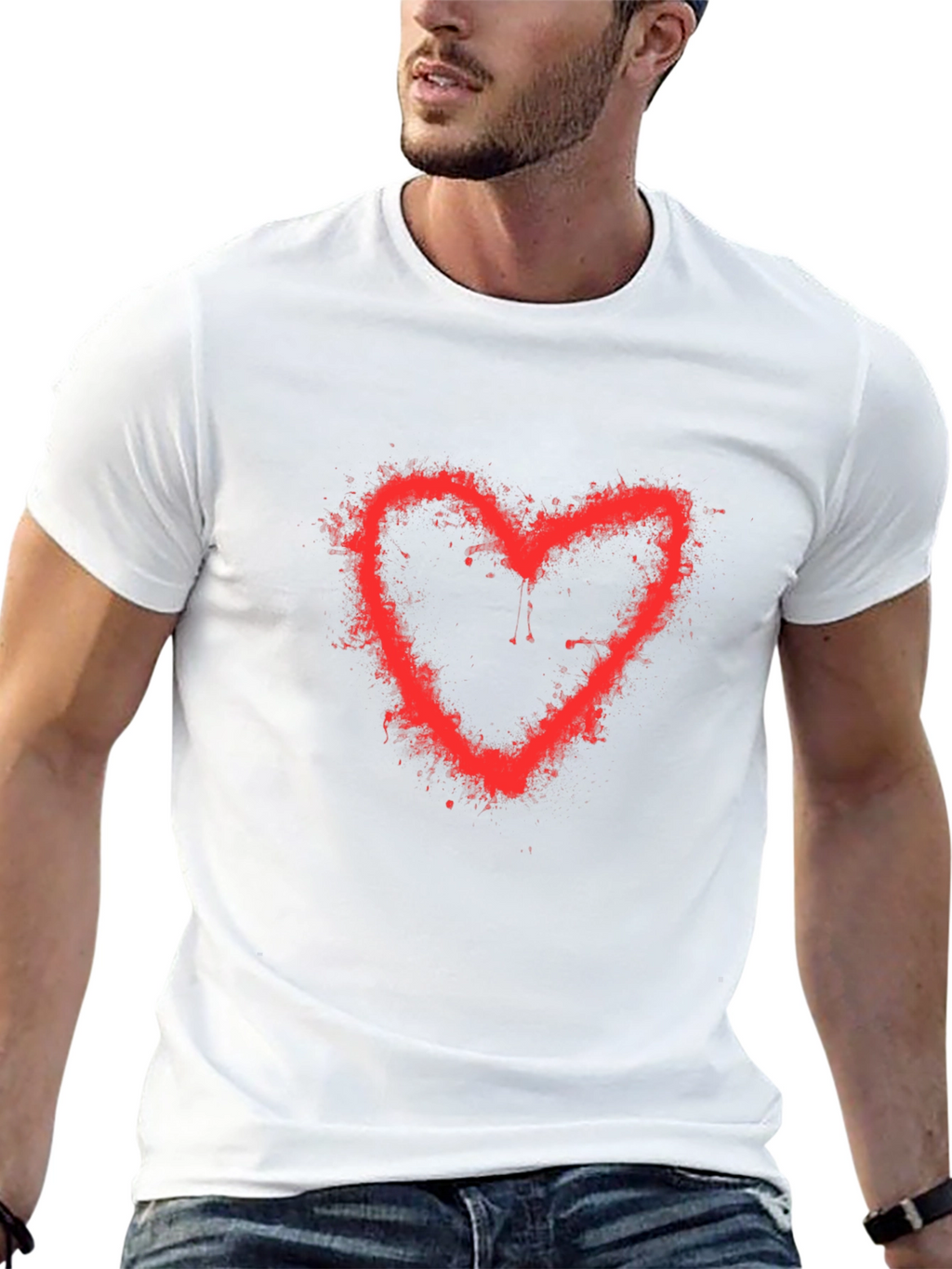 Red Heart Spray Paint T-Shirt