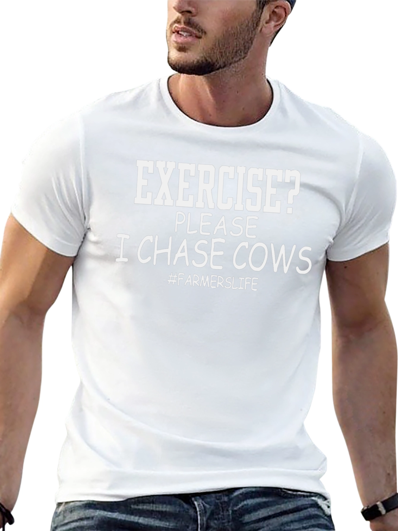 Exercise? I Chase Cows T-Shirt - Funny Farmer Life Tee