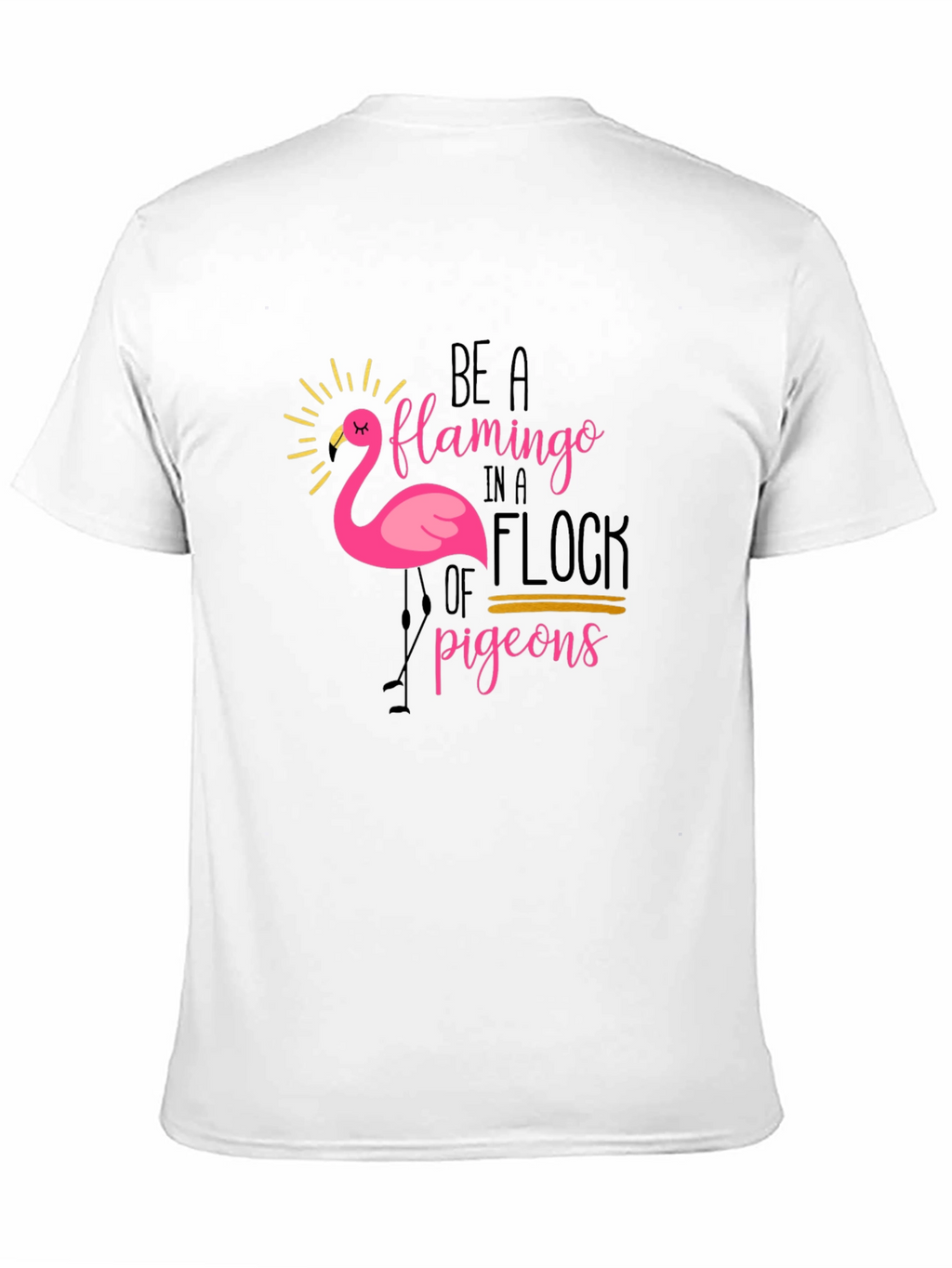Be a Flamingo Black Graphic T-Shirt