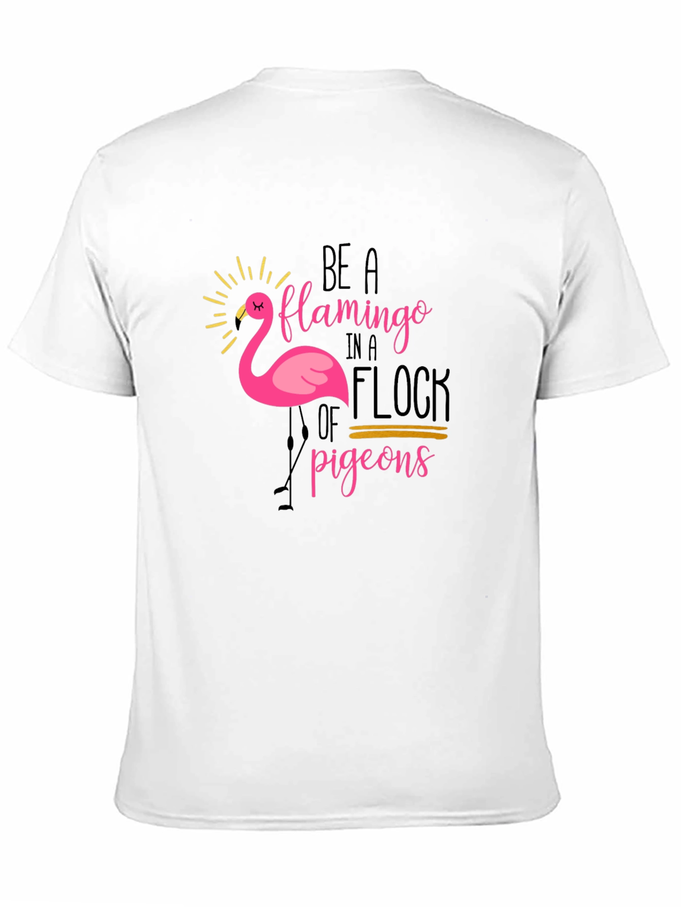 Be a Flamingo Black Graphic T-Shirt