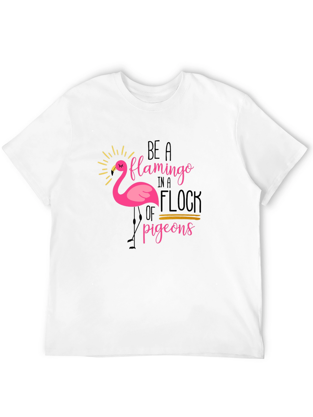 Be a Flamingo Black Graphic T-Shirt