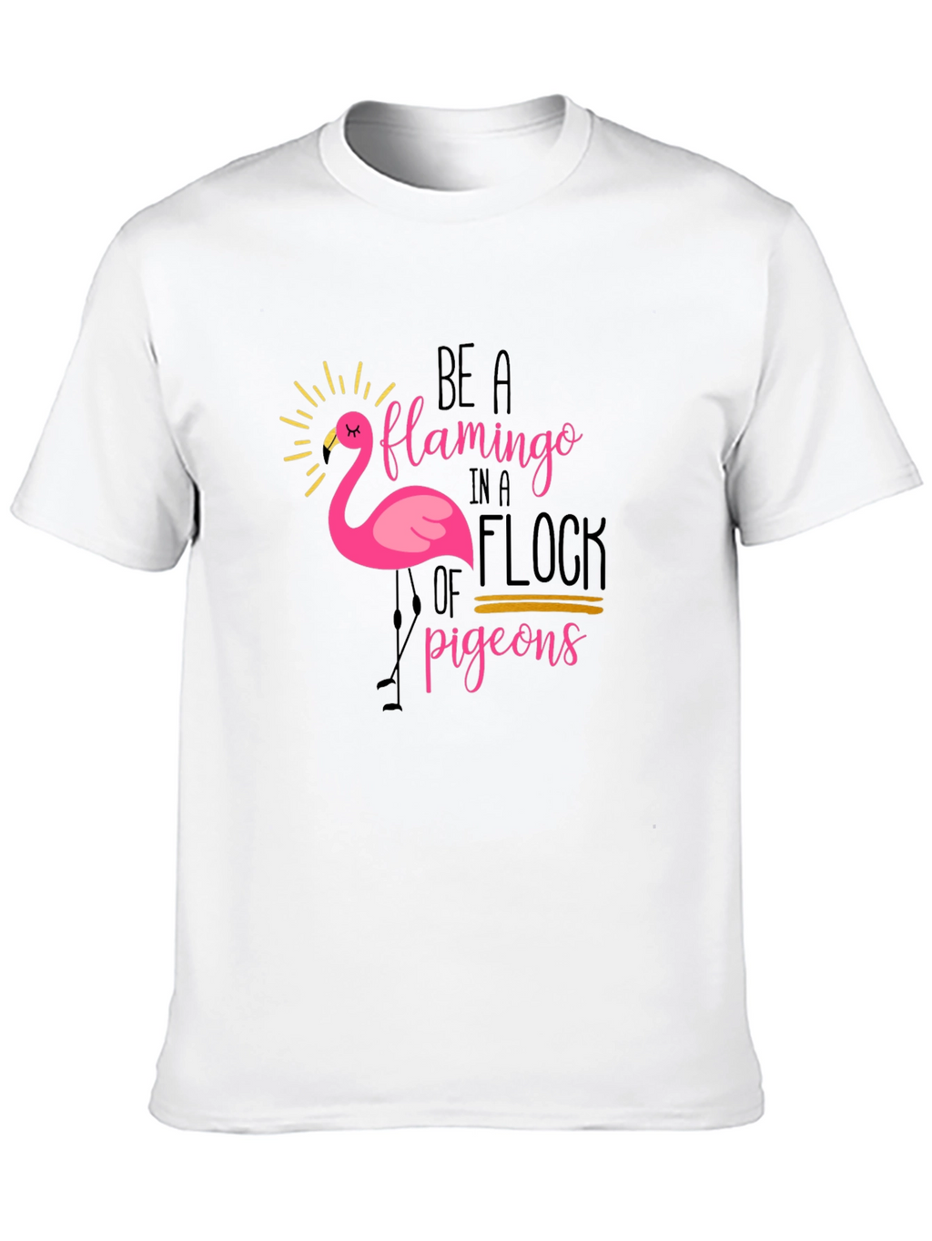 Be a Flamingo Black Graphic T-Shirt