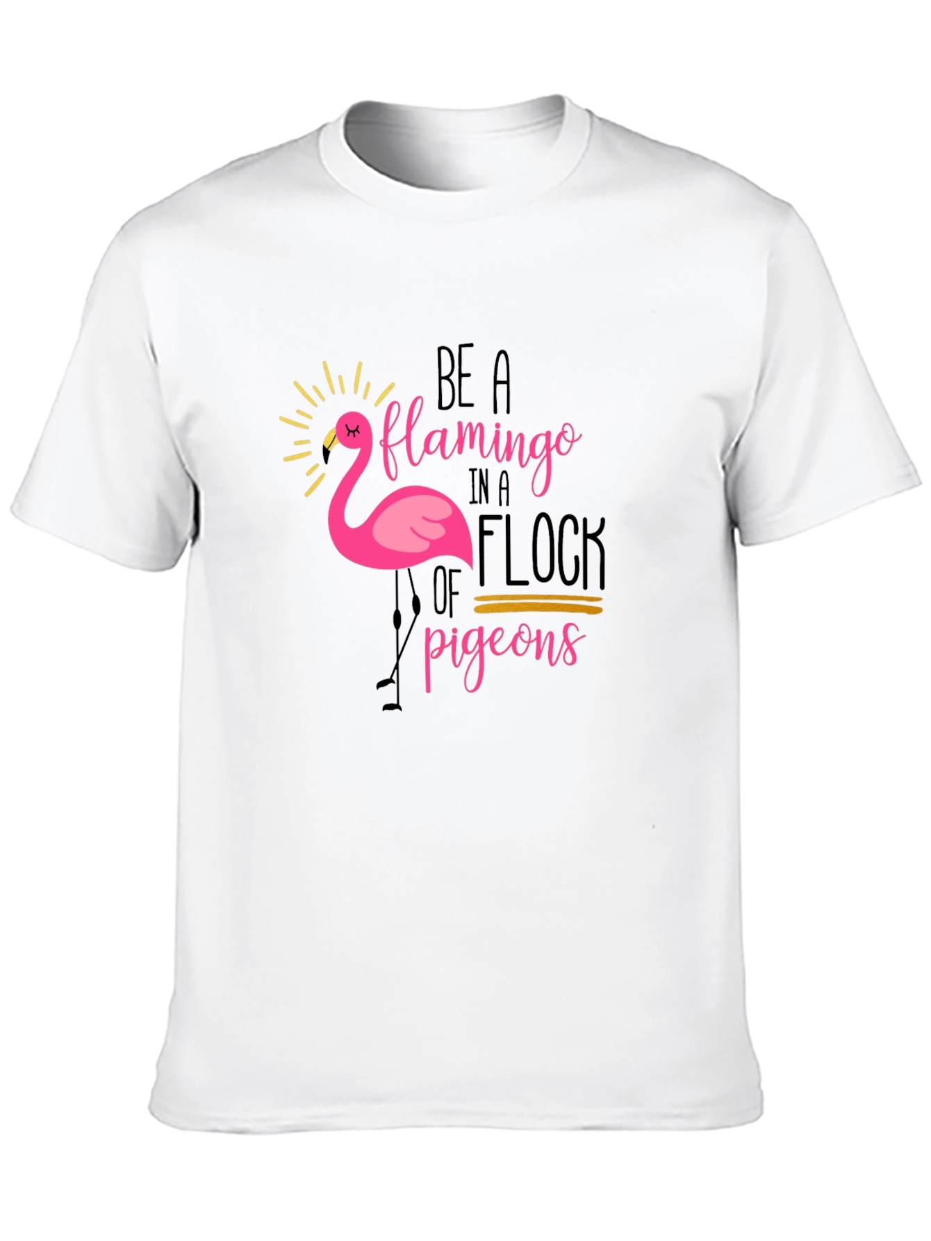 Be a Flamingo Black Graphic T-Shirt