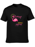 Be a Flamingo Black Graphic T-Shirt