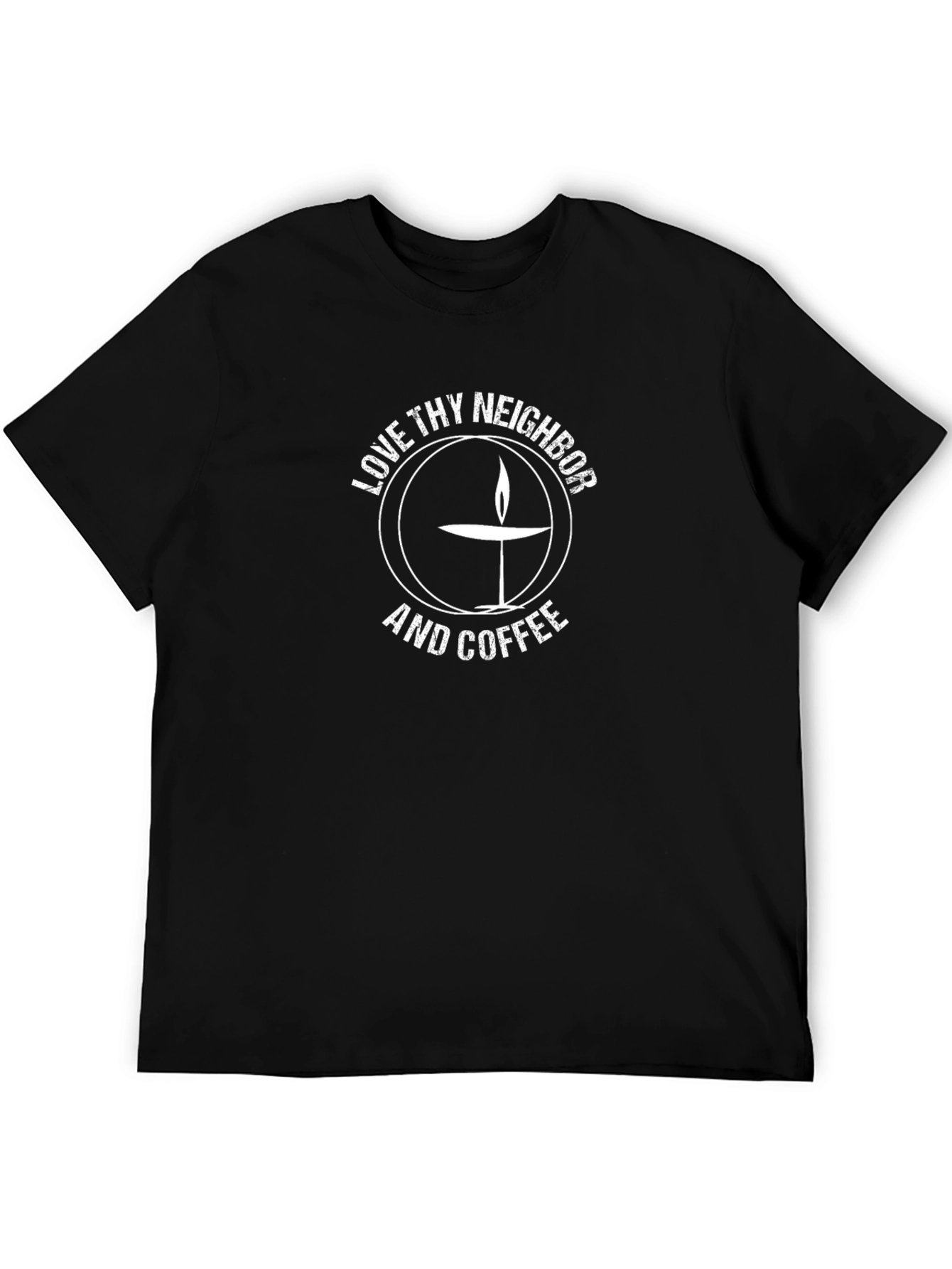 Love Thy Neighbor and Coffee Graphic T-Shirt