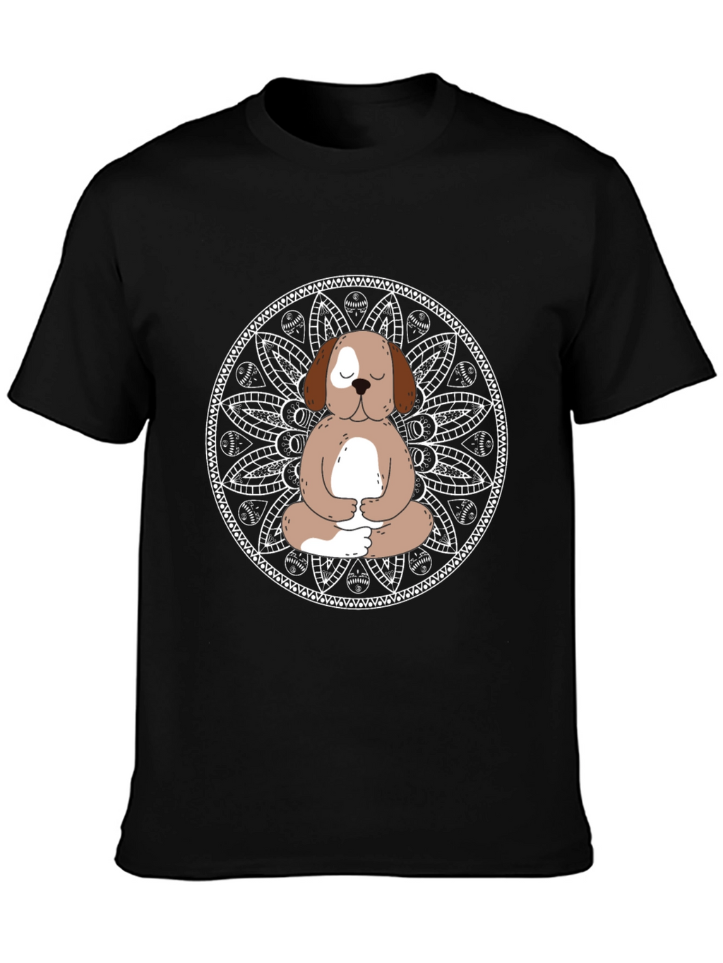 Meditating Dog Mandala T-Shirt