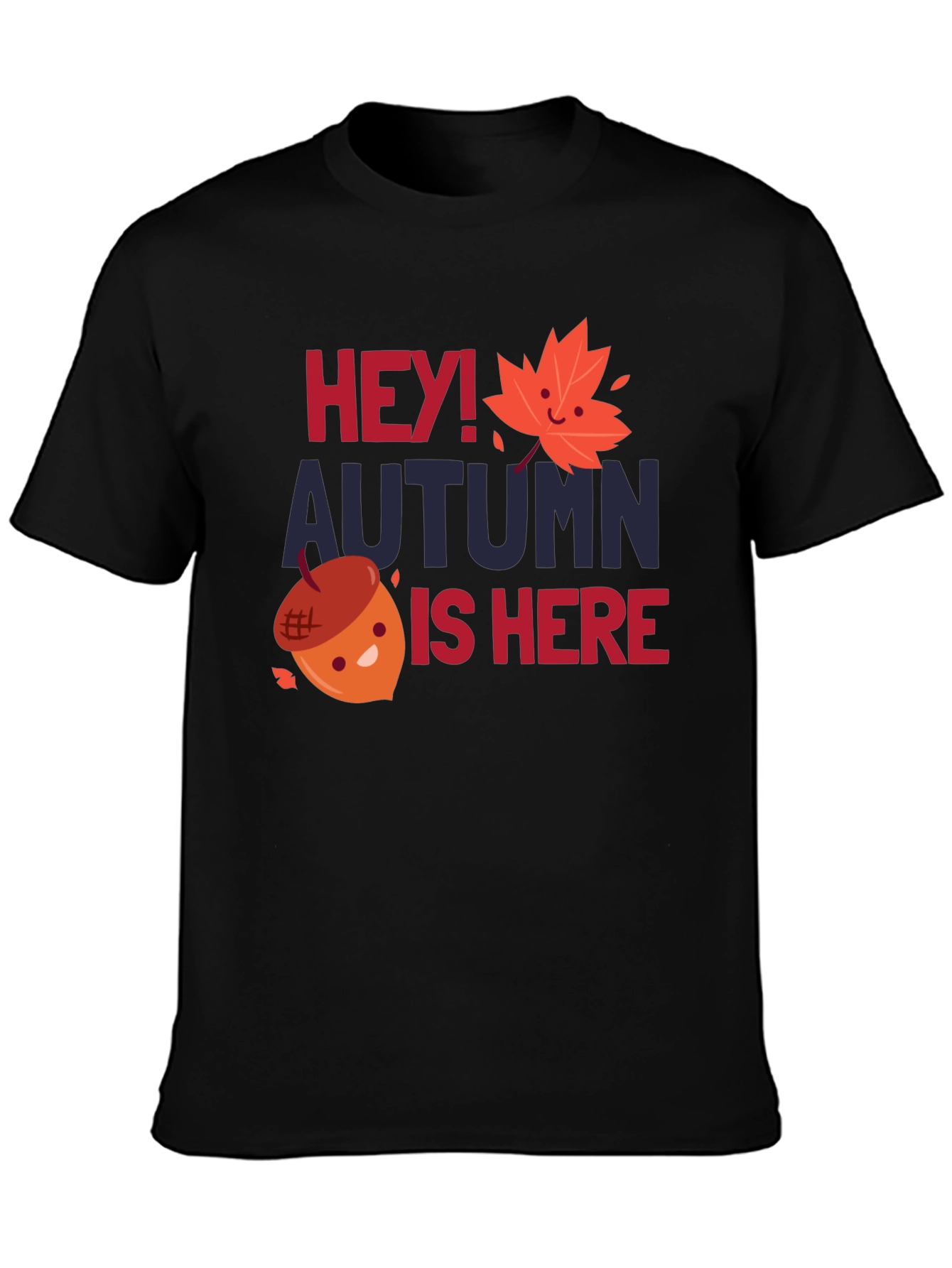 Hey! Autumn Is Here Black Graphic Tee