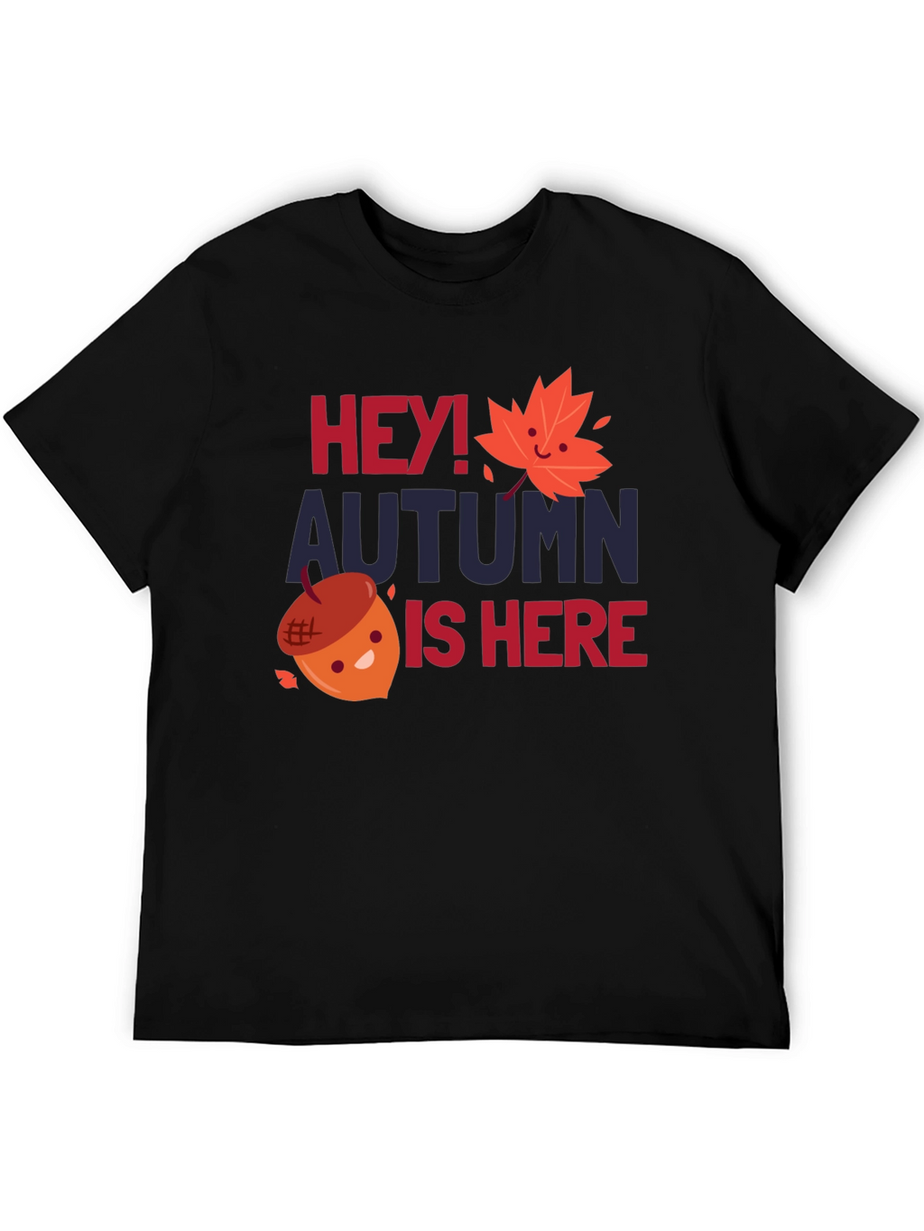 Hey! Autumn Is Here Black Graphic Tee
