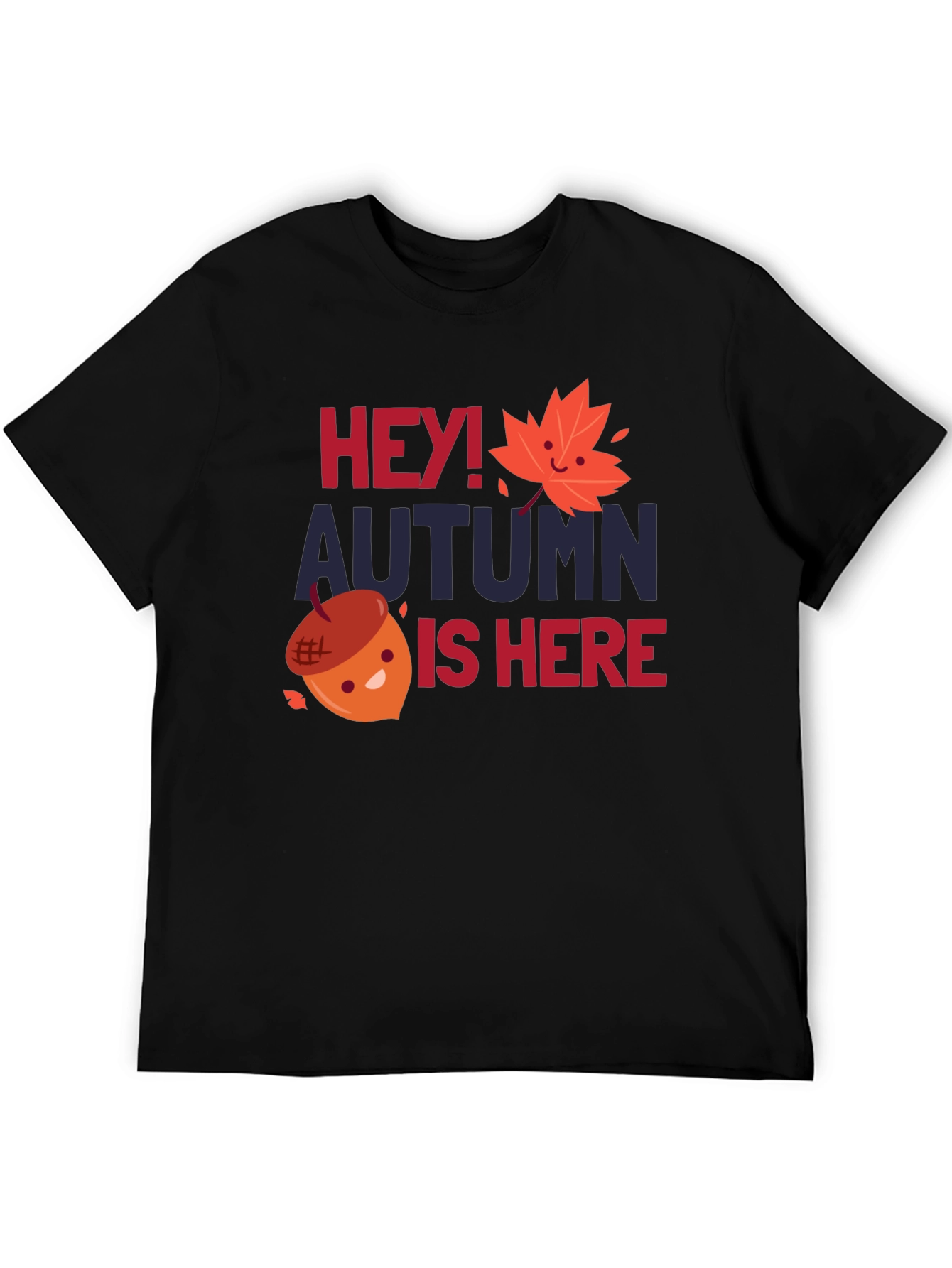 Hey! Autumn Is Here Black Graphic Tee