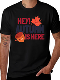 Hey! Autumn Is Here Black Graphic Tee