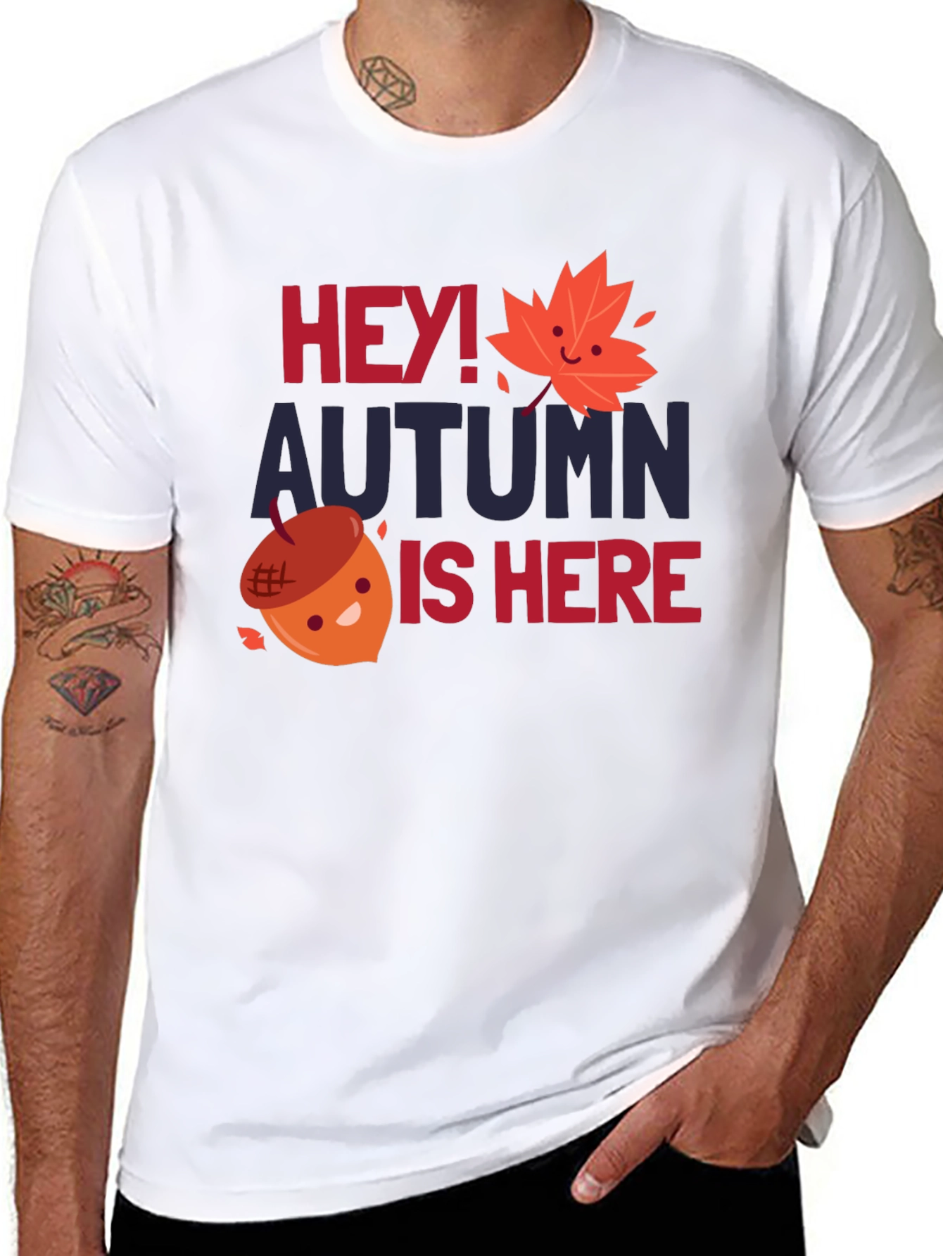 Hey! Autumn Is Here Black Graphic Tee