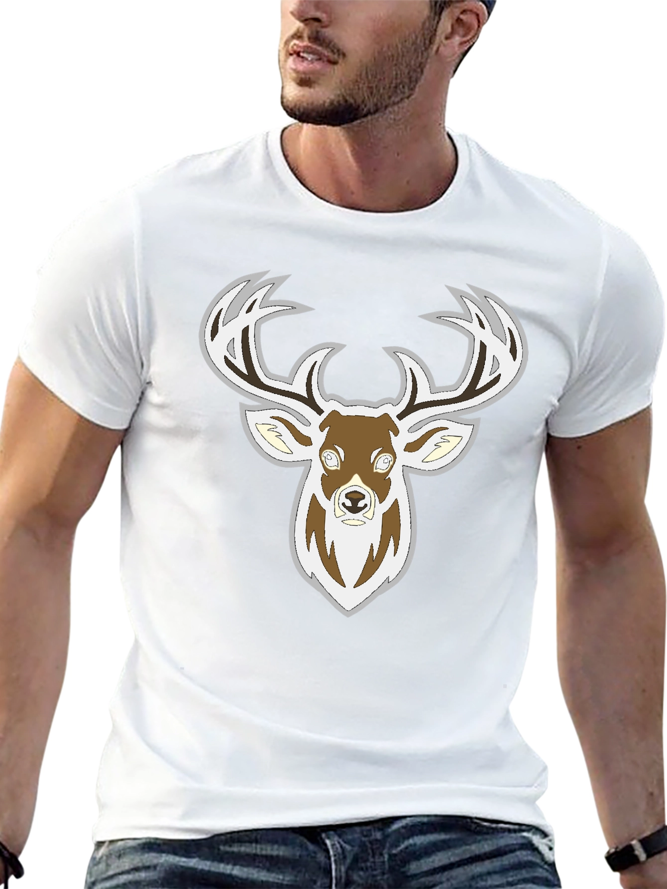 Deer Graphic Black T-Shirt