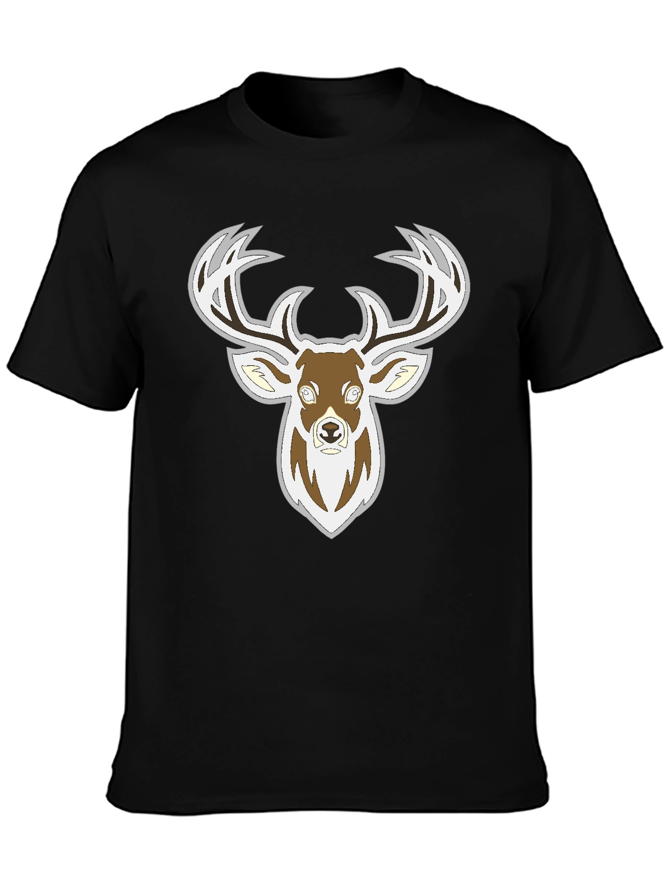 Deer Graphic Black T-Shirt