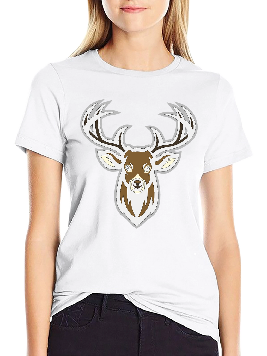 Deer Graphic Black T-Shirt