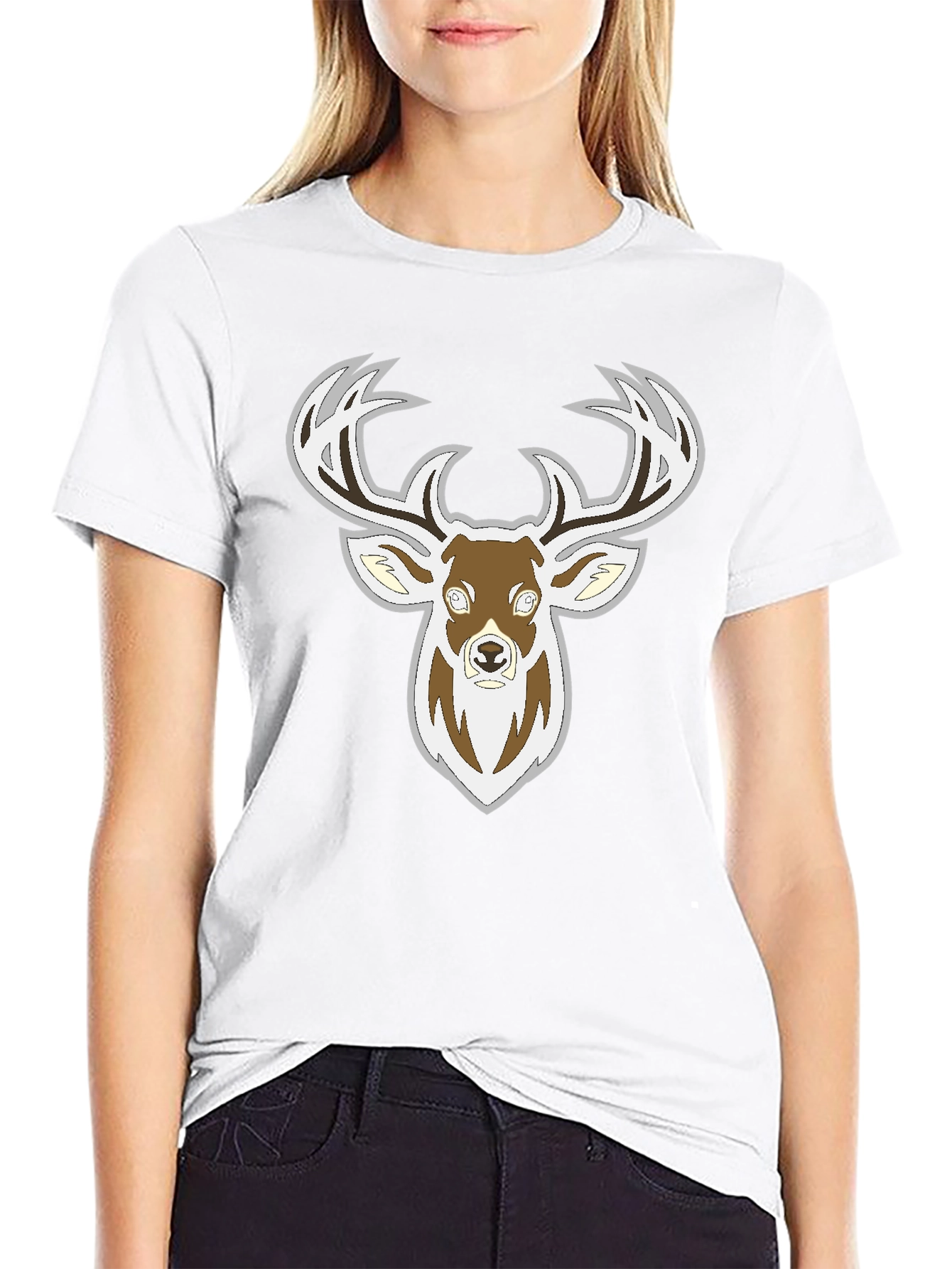 Deer Graphic Black T-Shirt