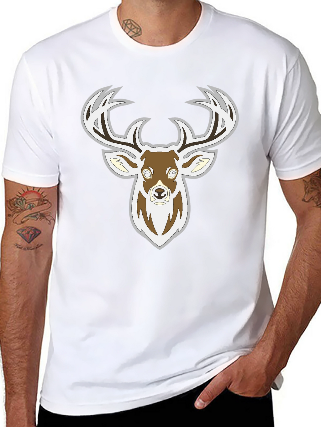 Deer Graphic Black T-Shirt