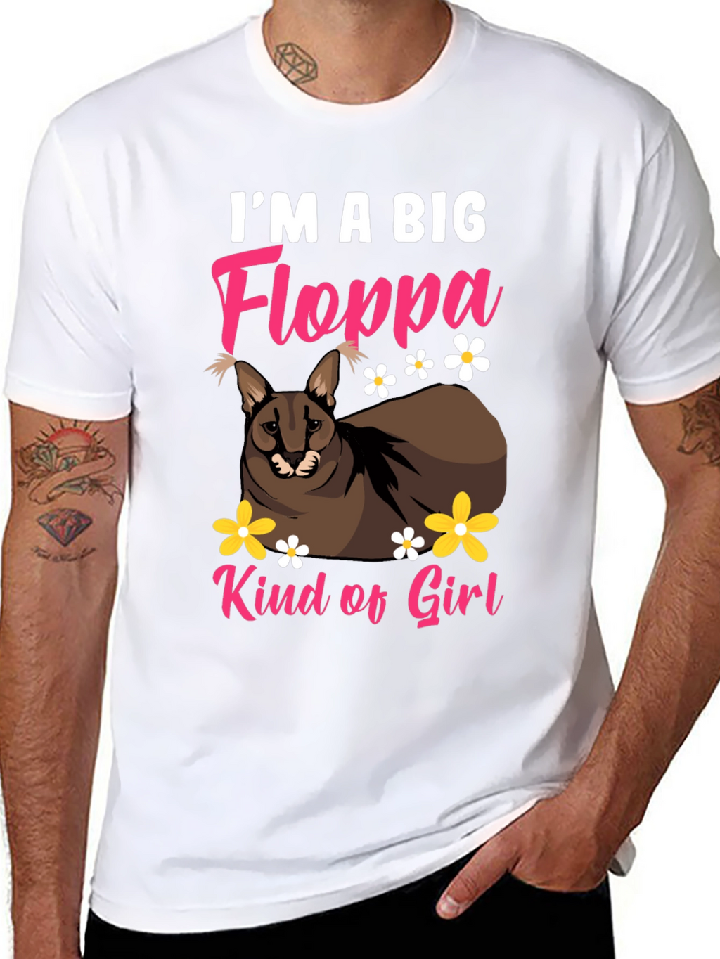 Im a Big Floppa Kind of Girl Black T-Shirt