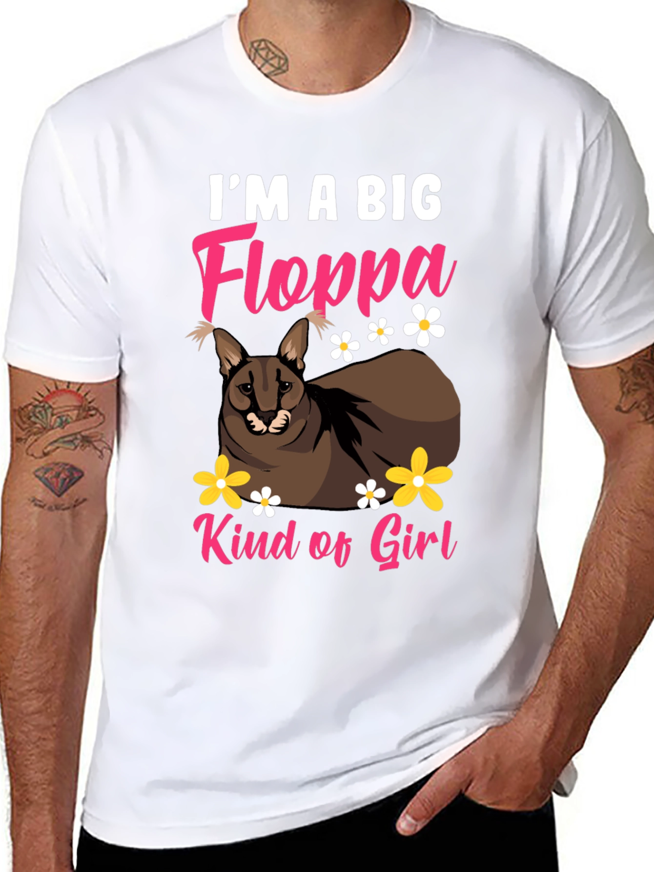 Im a Big Floppa Kind of Girl Black T-Shirt